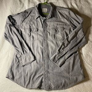 PD&C 🩶 Gray Denim 🩶Snap Button Shirt- XL